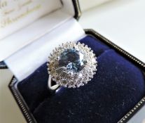 Sterling Silver Topaz Cluster Ring New with Gift Box