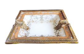 Antique French Ormolu Gilt & Glass Dish