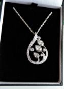 Sterling Silver 4ct CZ Pendant New with Gift Box.