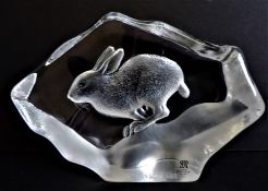 Mats Jonasson Rabbit Paperweight Large 18cm Wide.