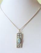 Sterling Silver Topaz Pendant Necklace.