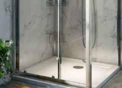 RRP £100. Orchard anti-slip square stone shower tray Product code: ATRS707. Appears New Unused.