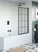 RRP £299. Mode 8mm black framed bath screen. Appears Unused. Product code: BSCRN01