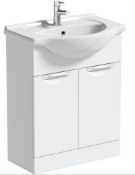 RRP £200. Orchard Elsdon white floorstanding vanity unit. 650mm. Unit Only