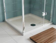 RRP £149. Orchard Square stone shower tray Product code: STNTR03. Appears New Unused.