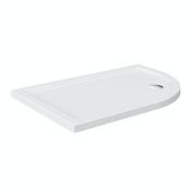 1000 x 800 RH Offset Quadrant Shower Tray. Stone Resin. Low Profile.