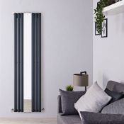 RRP £270. Muse Bordeaux Milano - Anthracite Vertical Mirrored Designer Radiator 1800mm x 499mm. App