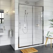 8mm Framed Sliding Shower Door. 1400 x 1950mm. Appears New Unused. 249748