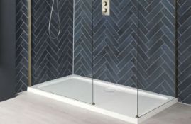 1600 x 800mm Large Wallk In Stone Shower Tray. Appears New Unused In Factory Wrap.