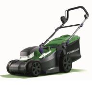 (9F) 2x Powerbase 34cm 40V Self Propelled Cordless Lawn Mower RRP £189 Each. (With 1x Dual Battery