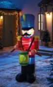 (11C) Lot RRP £205. 5x Inflatable Items. 1x 6ft Nutcracker With Drum RRP £45. 1x 6ft Santa With Tre