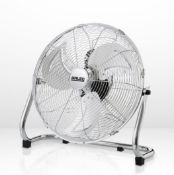 (10F) 5x Fan Items. 1x Arlec 18” High Velocity Fan 100W Chrome. 1x Arlec 12” Chrome Desk Fan. 1x S
