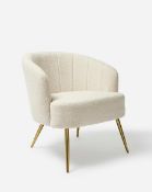 (6F) RRP £199.99. Esme Teddy Accent Chair Ivory (IX786PS). H.73 x W.70 x D.69 cm. Grade C Stock.