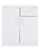 (6O) 2x Items. 1x Langley 2 Door 1 Drawer Cupboard White (AC5749/02) RRP £79. 1x New England 4 Dra