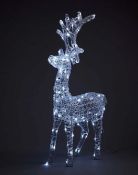 (9D) 4x Items. 1x Reindeer Spun Acrylic Silhouette Outdoor RRP £70. 1x Deer & Sleigh Spun Acrylic M