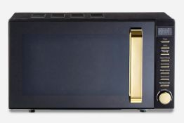 (7I) RRP £99.99. Swan Gastby Collection 20L 800W Digital Microwave Black & Gold. (Unit Appears As N