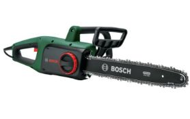 (10B) 2x Bosch Items. 1x Universal Chain 35 Corded Chainsaw RRP £125. 1x Universal Garden Tidy 3 I