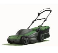 (11C) 3x Powerbase Lawn Mowers. 2x 37cm 1600W Electric Rotary Mower RRP £99 Each. 1x 34cm 1400W El