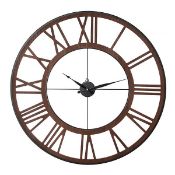 (6D) Lot RRP £105. 3x Large Wall Clock (2x Black, 1x Walnut). (Dia. 80cm) RRP £35 Each.