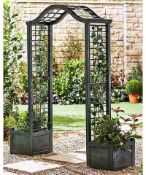 (6G) RRP £94.99. Garden Arch Planters Grey (CE112). Grade C Stock.