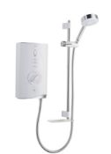 (11C) RRP £300. Mira Sport Max Airboost White Chrome Effect Electric Shower 10.8k W.