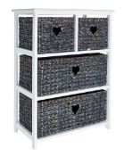 (6G) RRP £110.00. Hyacinth Hearts 2+2 Drawer Unit Grey (LU651PS). H.76 x W.59 x D.32cm. Grade C Sto