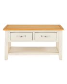 (6G) RRP £249.99. Norfolk Two Tone Oak and Oak Veneer Coffee Table Cream / Oak (XK697). Grade C Sto