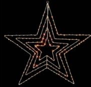 (11D) Lot RRP £300. 8x Items. 3x Star Pinwire Flashing LED Silhouette Indoor RRP £45 Each. 1x Tree
