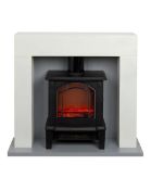 (6G) RRP £149.99. Beldray Floriana Electric Stove Fire Suite 900 – 1800W (BD379PS). L77 x W25 x H72