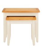 (R8) RRP 169. Norfolk 2 Tones Nest Of Tables Cream / Oak (XK696).