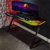 RRP £169.99. 1x X Rocker Jaguar Gaming Desk With Sound Reactive LED Lights. Light Up The Room With
