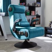 RRP £249.00. 1x X Rocker Deluxe 4.1 Chenille Gaming Chair _ Teal. It's A High-End Gaming Chair With