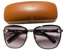 LONGCHAMP Grey Square Ladies Sunglasses Lo103s 720 58 In Black,gold Tone,grey