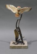 David Fryer Studios Porcelain & Bronze Owl