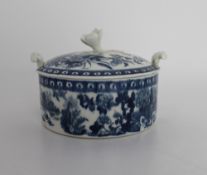 18th c. Royal Worcester Fence Pattern Butter Tub & Cover