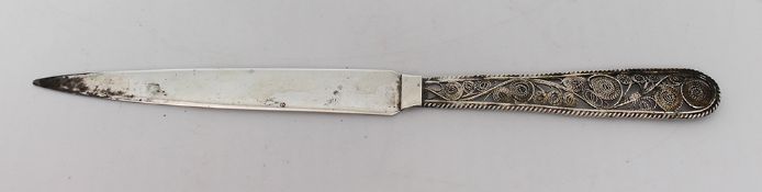 Vintage Maltese Solid Silver Letter Opener