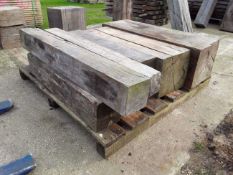 7 x Hardwood Air Dried Sawn Oak & Opepe Blocks / Beam Offcuts