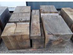 9 x Job Lot Hardwood Timber Sawn Dry English Oak Block / Beam Offcuts
