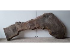 1 x Hardwood Timber Air Dried Rustic Waney Edge / Live Edge English Oak Board / Plank Offcut