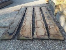 4 x Hardwood Air Dried Sawn Double Waney Edge Timber English Oak Boards / Slabs