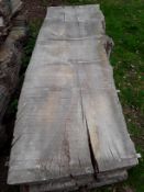 1 x Hardwood Timber Waney Edge / Live Edge Air Dried Sawn English Oak Slab / Table Top