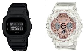 (7A) Lot RRP £229.99. 2x Casio G-Shock Watch. 1x DW-5600BB RRP £100. 1x GMA-S120SR-7AER RRP £129.99