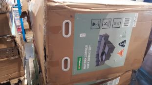 (P) RRP £850. Matara Corner Sofa Dining Set In Grey. (SKU:495053). Contents Appear As New. Sofa: (