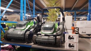 (6K) 2x Powerbase 37cm 40V Cordless Lawnmower RRP £219 Each When Complete. (With 2x Battery & 2x D