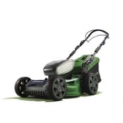 (2B) RRP £349. Powerbase 46 cm 40V Self Propelled Cordless Lawn Mower. (With 2x Battery & 1x Dual C
