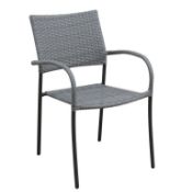 (5A) 8x Bambrick Stacking Chair Rattan Grey