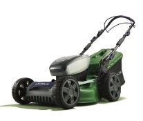 (6M) RRP £349. Powerbase 46cm 40V Self Propelled Cordless Lawn Mower. (With 2x Battery & 1x Single