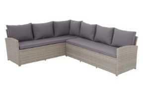 (P) RRP £850 (When Complete). Matara Corner Sofa Set In Grey. (SKU:495053). Contents Appear As New
