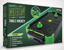(8H) Lot RRP £220. 9x Items. 4x Neon Table Hockey RRP £25 Each. 3x Air Shot Hovering Ball Shooting