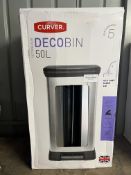 Curver 50 Litre Deco Pedal Bin - Silver. RRP £49.99 - GRADE U